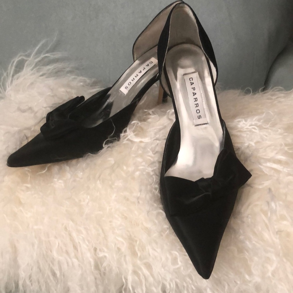 Black Satin Caparros D’Orsay Pumps 8.5